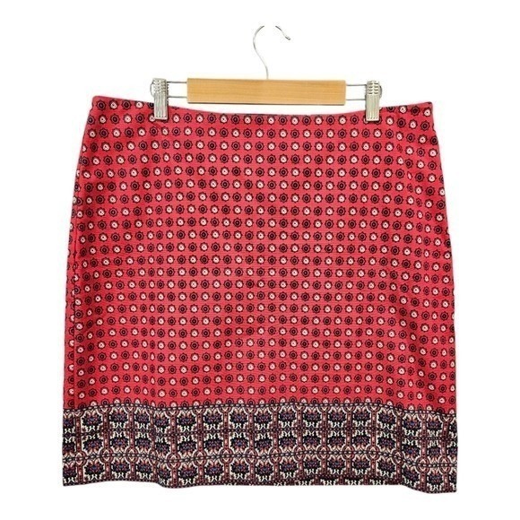 Talbots Midi Mini‎ Pencil Skirt Handkerchief Border Print Office Preppy 12 - Picture 6 of 11